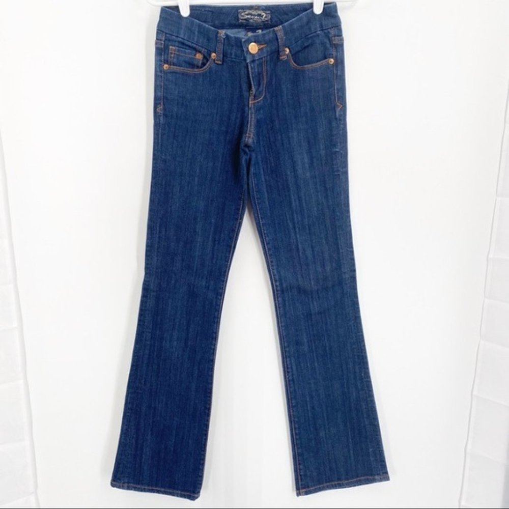 Seven7 Jeans Boot Cut Size 25 Dark Wash 33" Inseam Mid Rise